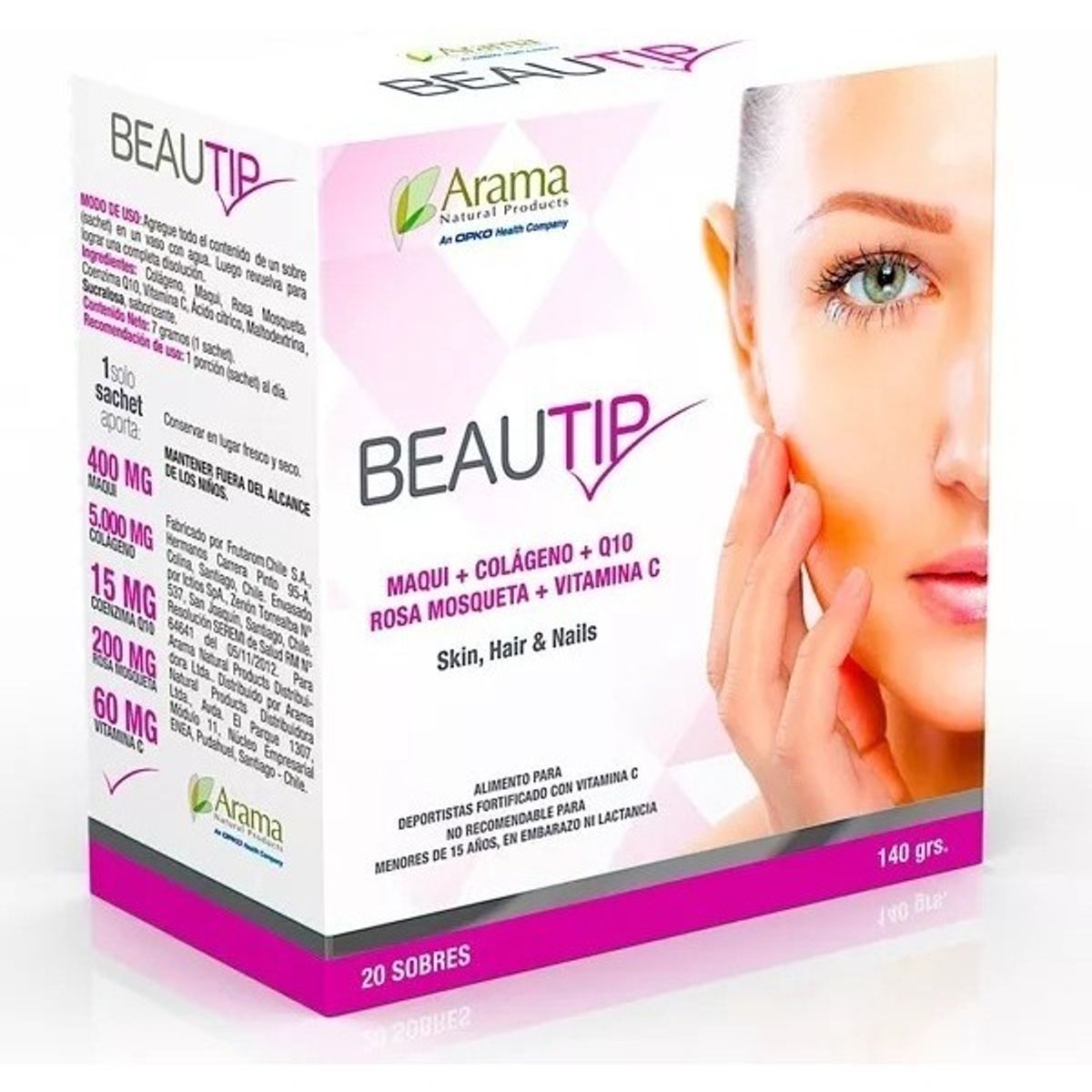 NUTRAPHARM - Colageno Beautip 20 Sobres Maqui Rosa Mosqueta Arama Q10