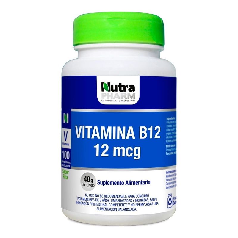 NUTRAPHARM - Vitamina B12 Cianocobalamina 12 Mcg Nutrapharm Vegano