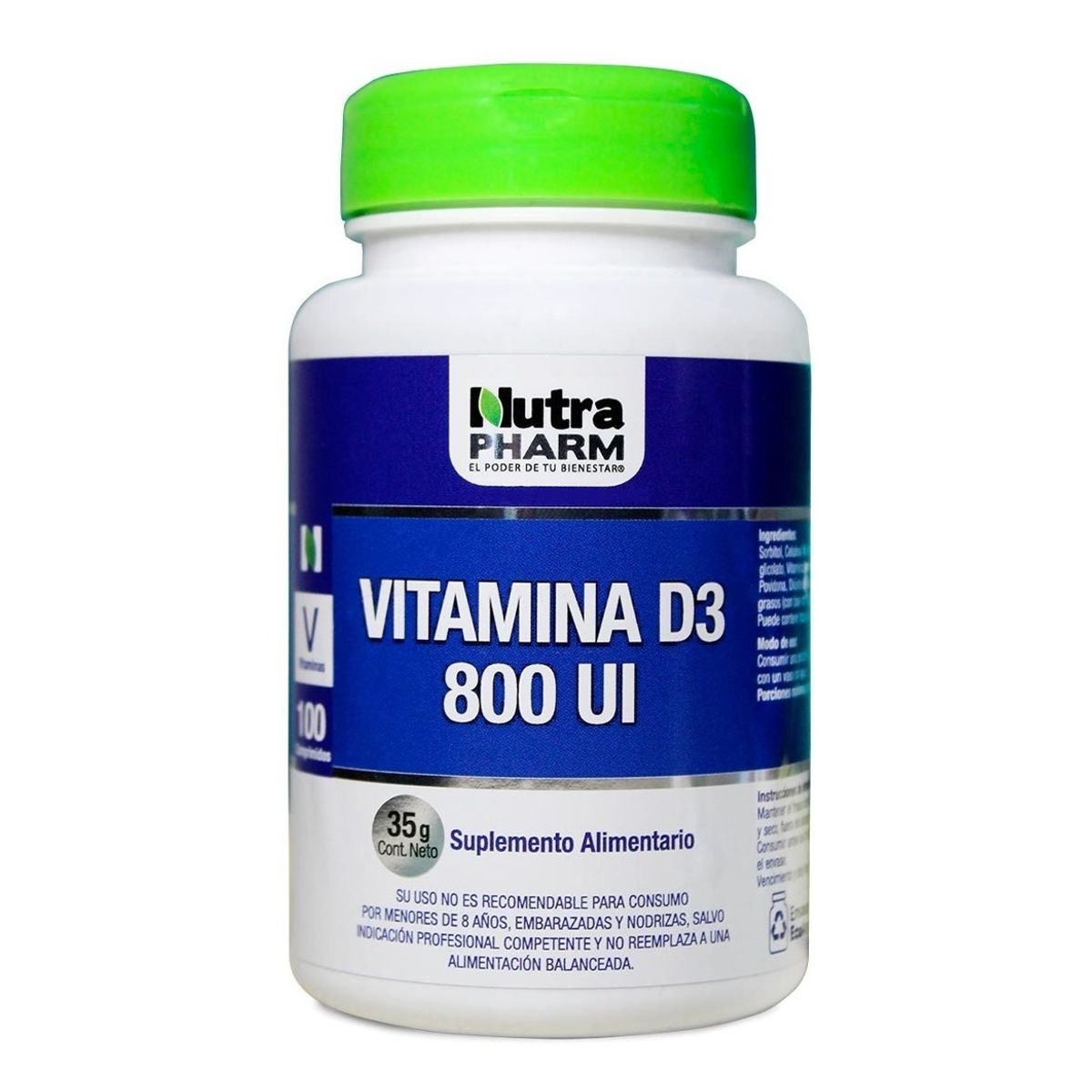 NUTRAPHARM - Vitamina D3 800ui 100 Comp Nutrapharm