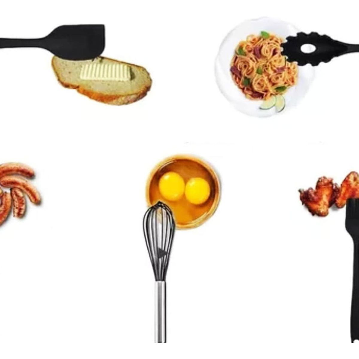 IMPORTCLICK - Set 10 Utensilios Cocina Silicona Antiadherente Negro