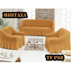 GENERICO - Cubre Sofa Sillon Turco para 3 cuerpos 3+1+1 Mostaza