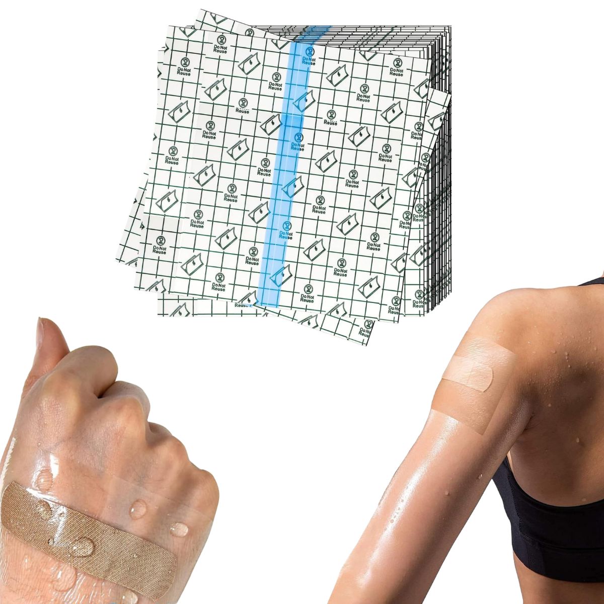 GENERICO - 10 Parches Impermeables Para Heridas, Tatuajes, Piscina y Ducha