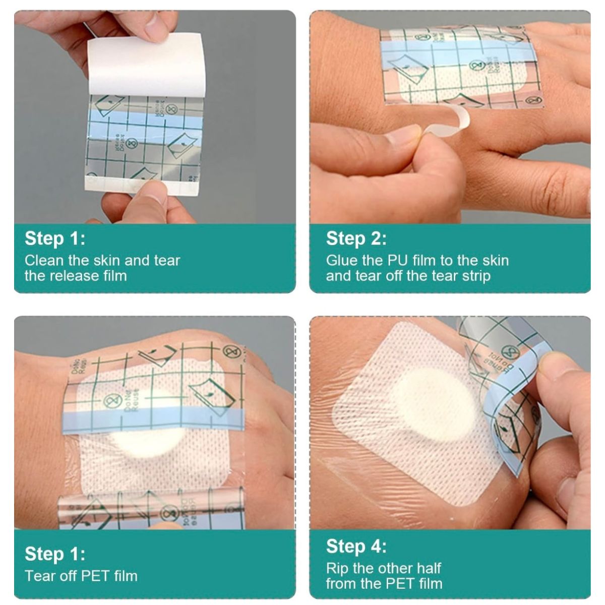 GENERICO - 10 Parches Impermeables Para Heridas, Tatuajes, Piscina y Ducha