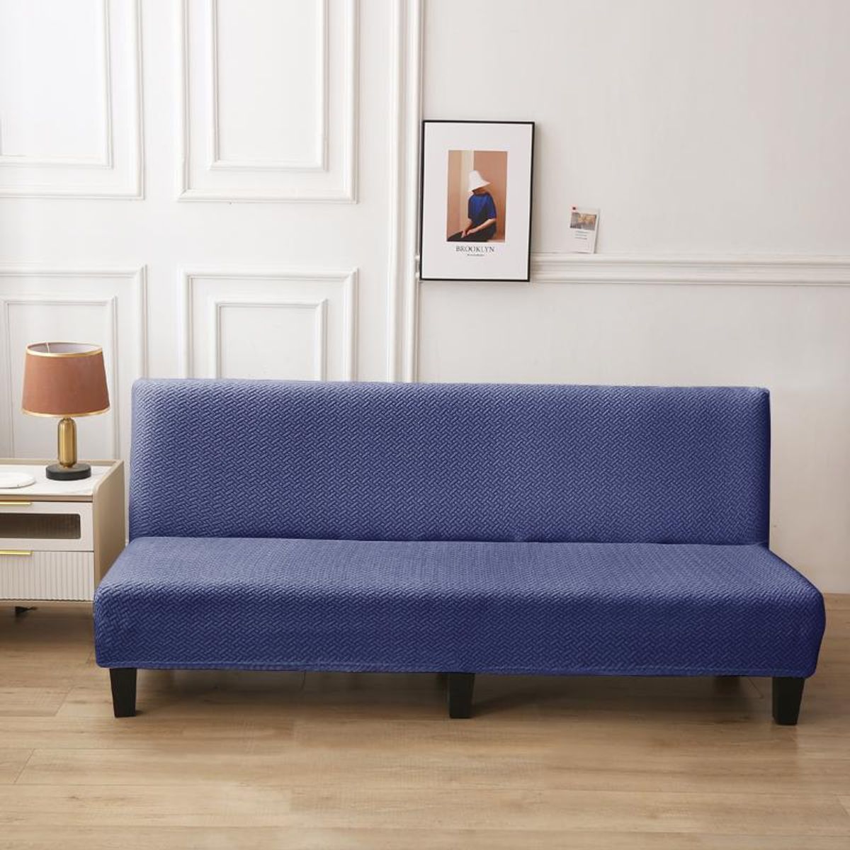 GENERICO - Funda Cubre Futon diseño Texturizado living Azul