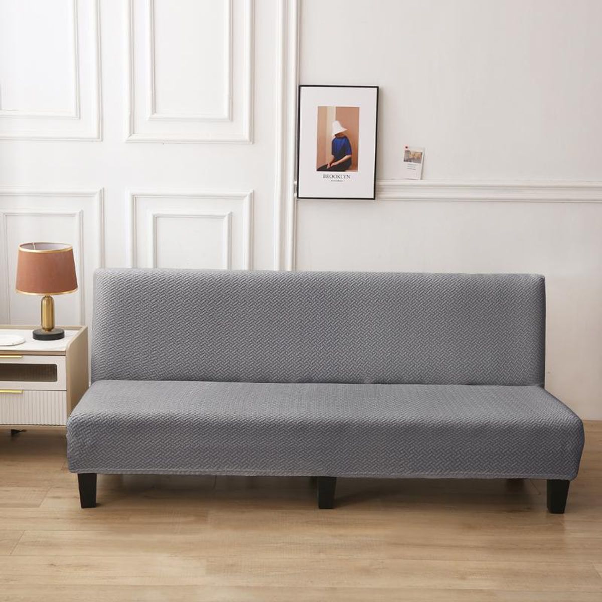 GENERICO - Funda Cubre Futon diseño Texturizado living Gris