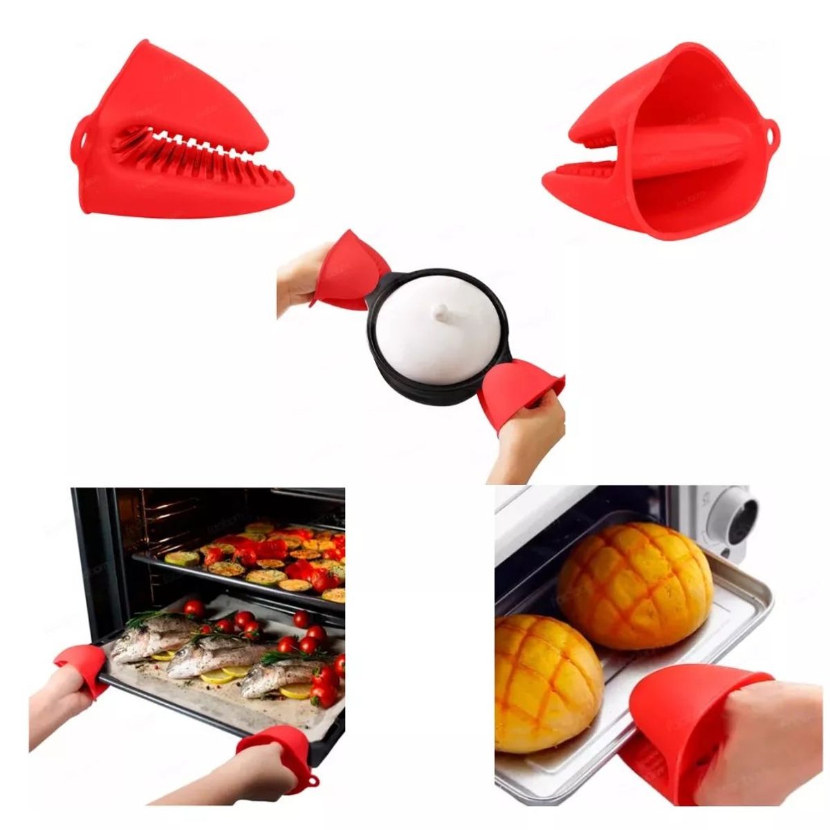 GENERICO - Guantes Para Horno Toma Olla Protector De Silicona Cocina