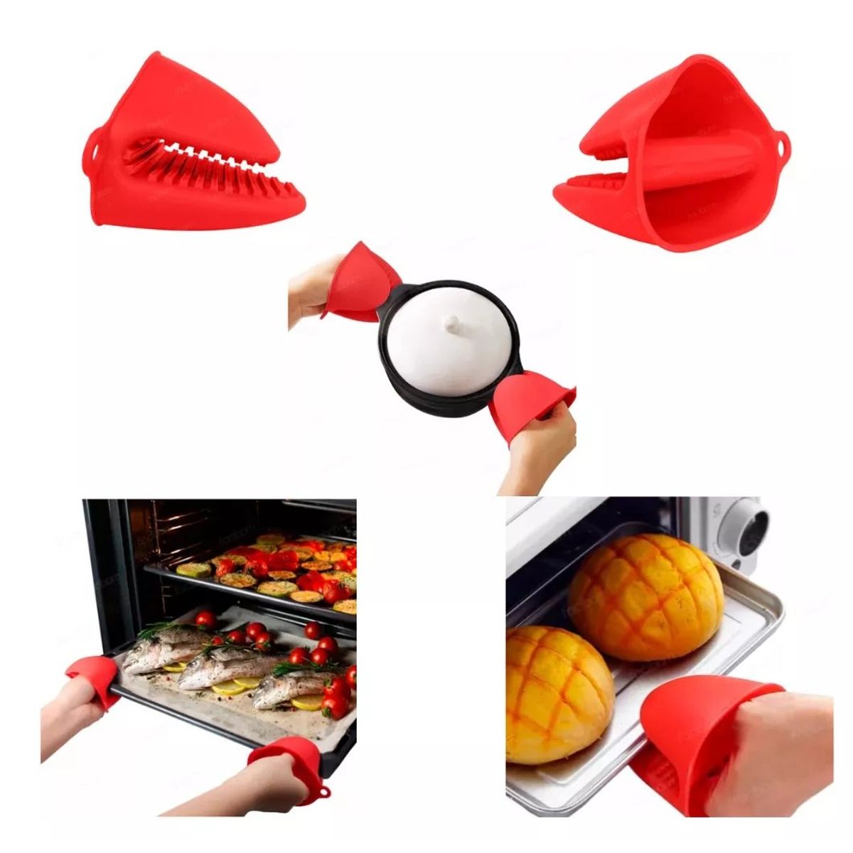 GENERICO - Guantes Para Horno Toma Olla Protector De Silicona Cocina