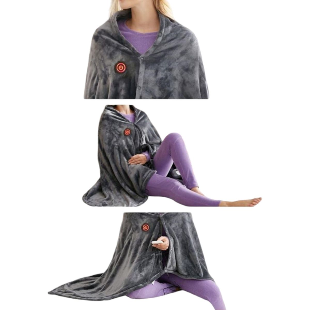 GENERICO - Manta Térmica Recargable USB Suave y Acolchado