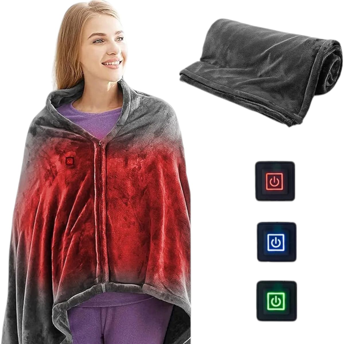 GENERICO - Manta Térmica Recargable USB Suave y Acolchado