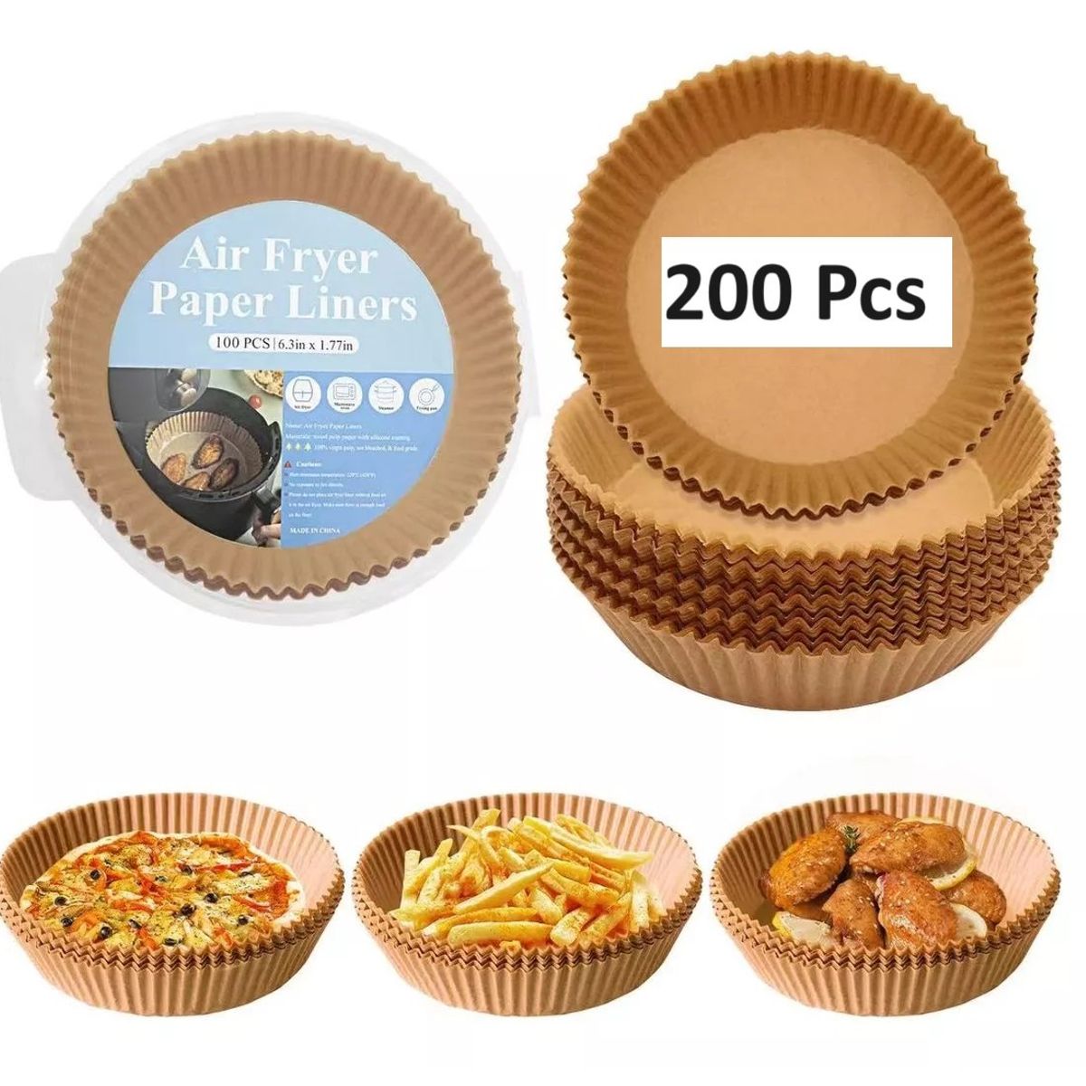 GENERICO - 200 Forros Papel Para Freidora Air Frye Papel Antiadherente