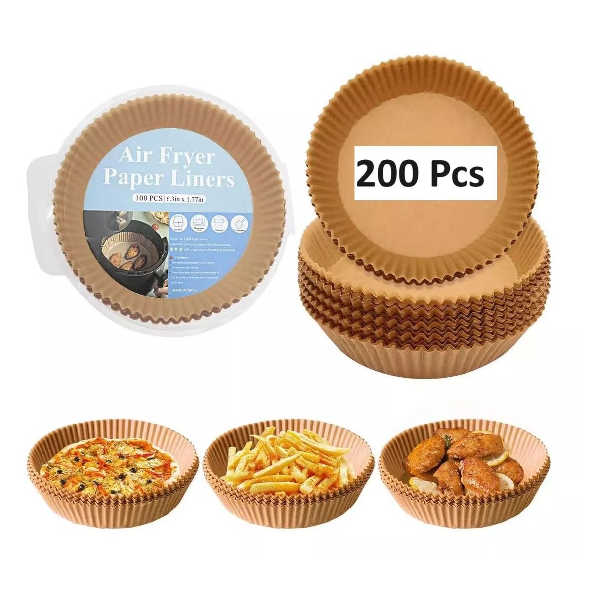 GENERICO - 200 Forros Papel Para Freidora Air Frye Papel Antiadherente