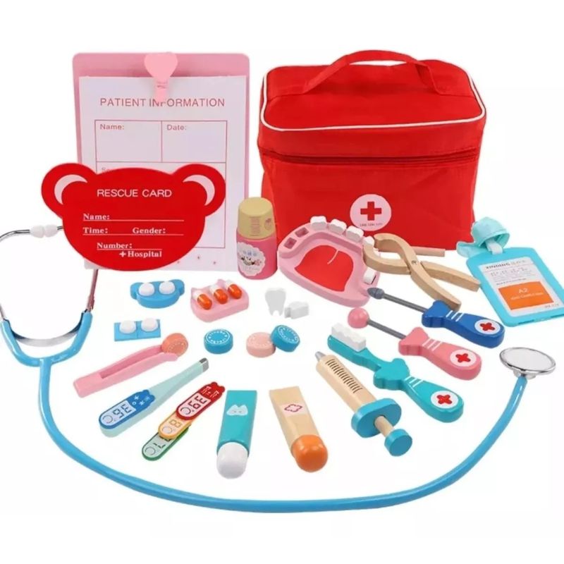 MUNDO MAGIA - Set Juego De Roles Doctor- Dentista Juego Madera Niños