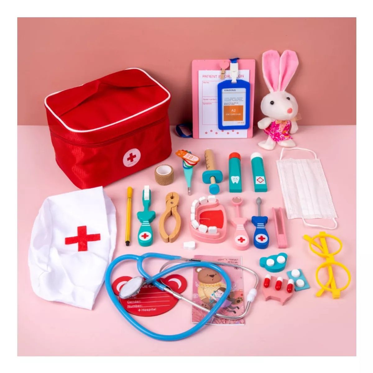 MUNDO MAGIA - Set Juego De Roles Doctor- Dentista Juego Madera Niños
