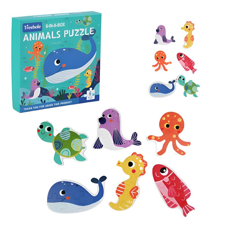 GENERICO - Mi Primer Puzzle Oceano 6 Piezas Para Bebés y Niños.