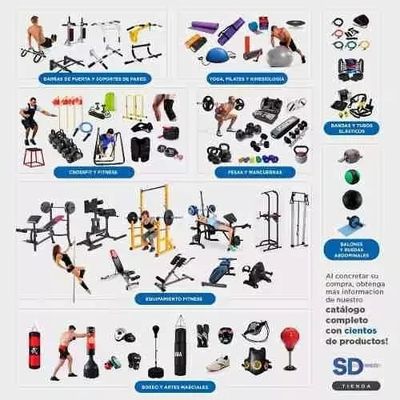 Imagen 2 del producto Pack Manilla Doble Cromada + Cuerda Triceps - Maquina Polea