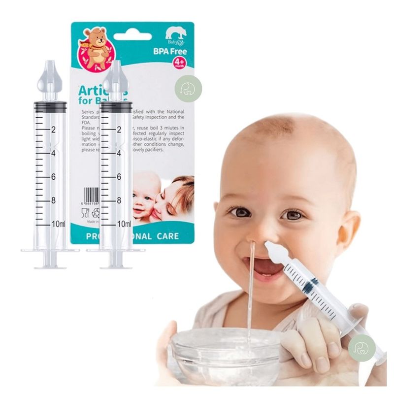 GENERICO - Jeringa Aspirador Nasal Bebé Limpieza Nasal Niños 2 Unidades
