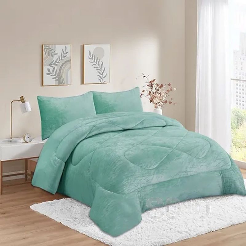 GENERICO - COBERTOR PLUSH CON CHIPORRO VERDE MENTA 2 PLAZAS GSOL