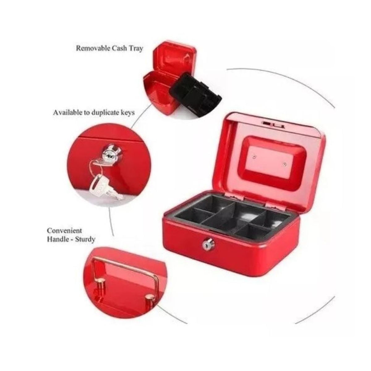 GENERICO - Caja Metálica De Seguridad Con Llave Organizadora