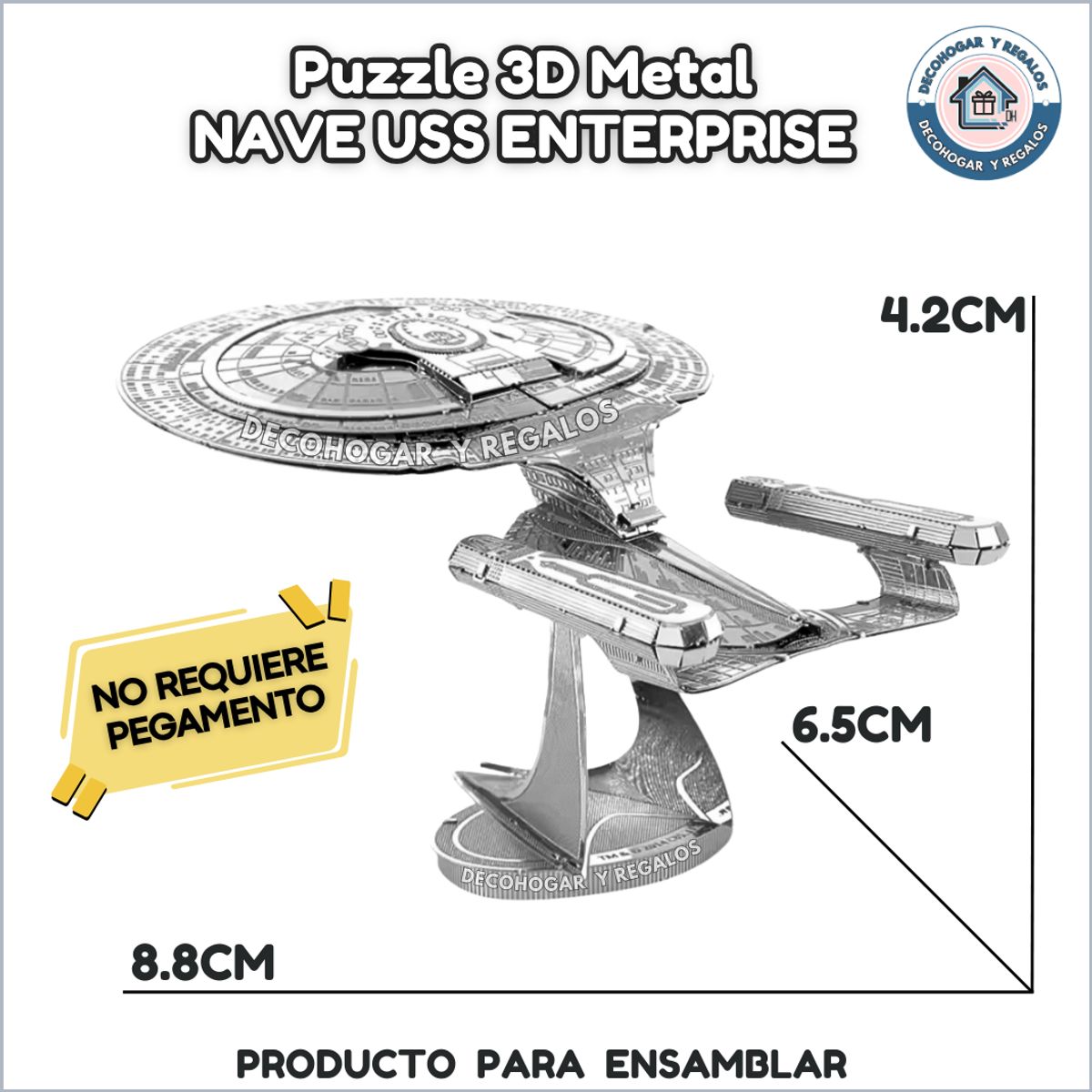 GENERICO - Rompecabezas en Metal 3D Nave USS ENTERPRISE