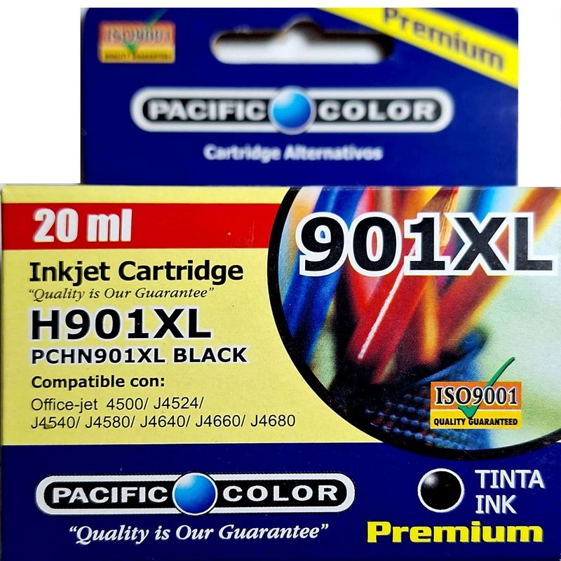 PACIFIC COLOR - Tinta Alternativa para HP 901 XL Negra