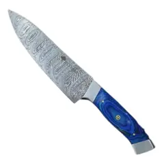 KOYAM - - Cuchillo Chef 32cm azul Alta Gama Damasco 512 capas