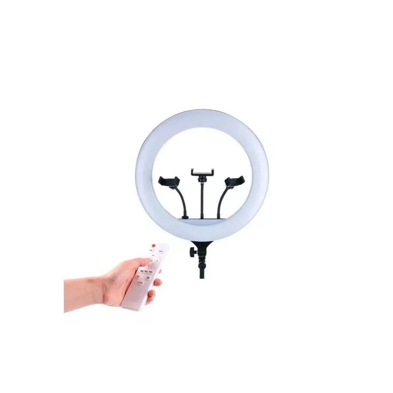 ANGELES DEL HOGAR - Aro De Luz Led 56cm con Trípode 210m Control Remoto