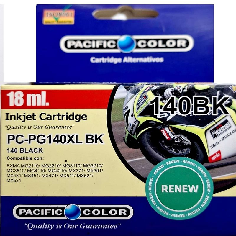 PACIFIC COLOR - Tinta Alternativa para Canon  140 XL Negra