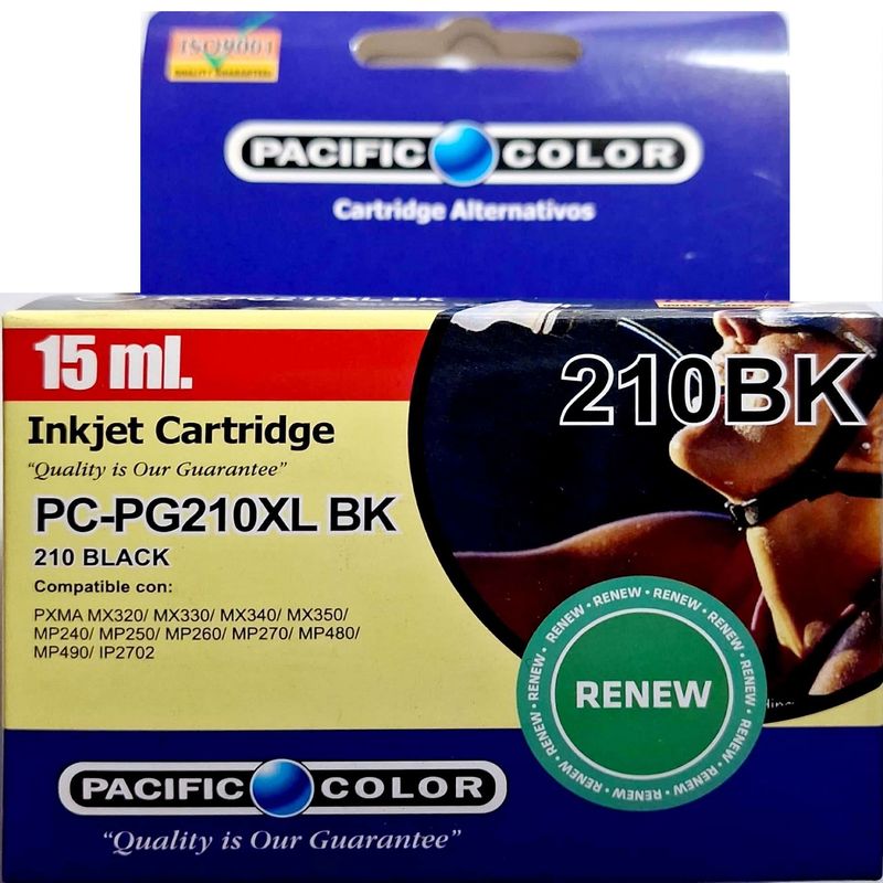 PACIFIC COLOR - Tinta Alternativa para Canon  210 XL Negra