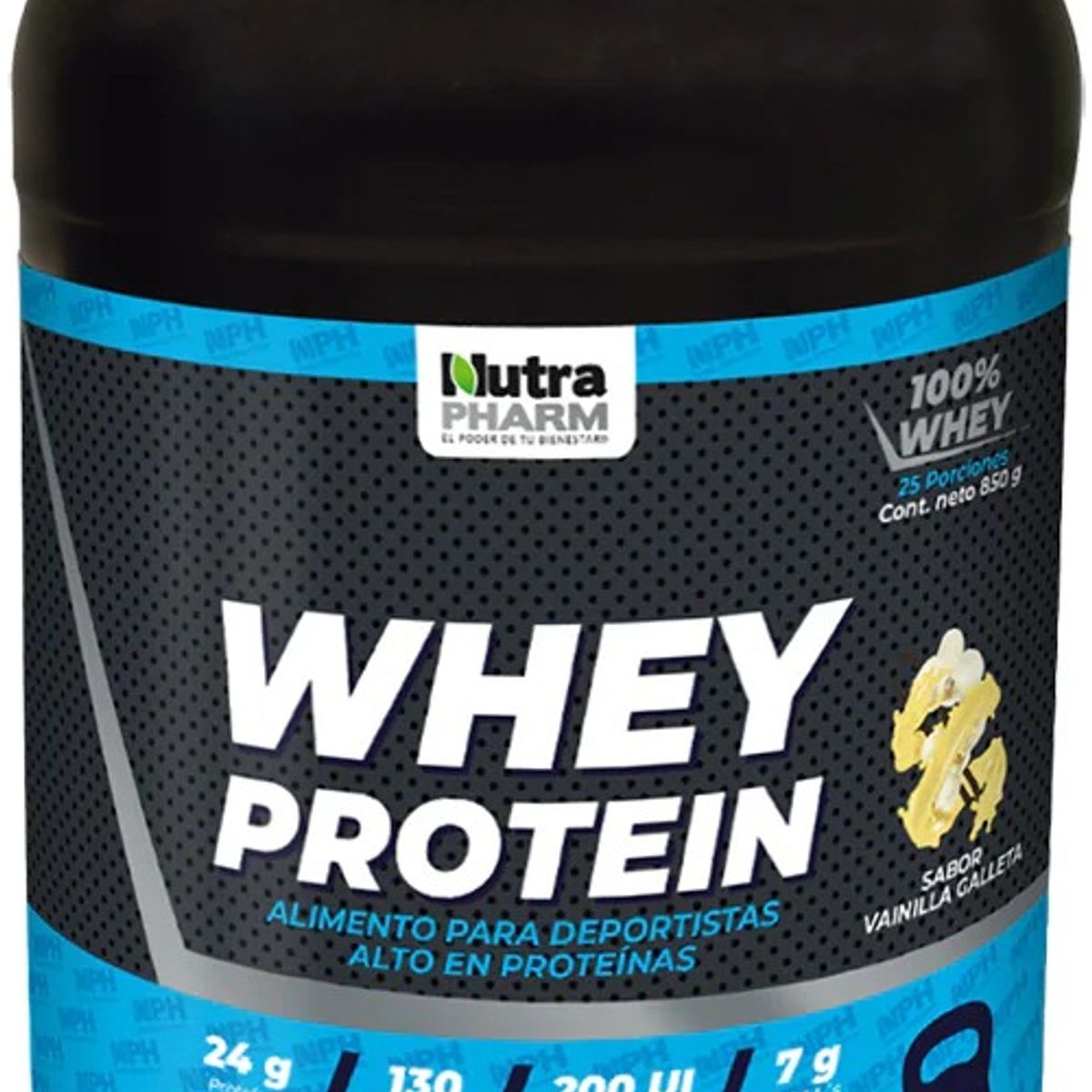 NUTRAPHARM - Whey Protein Vainilla 850 Gr 25 Porciones