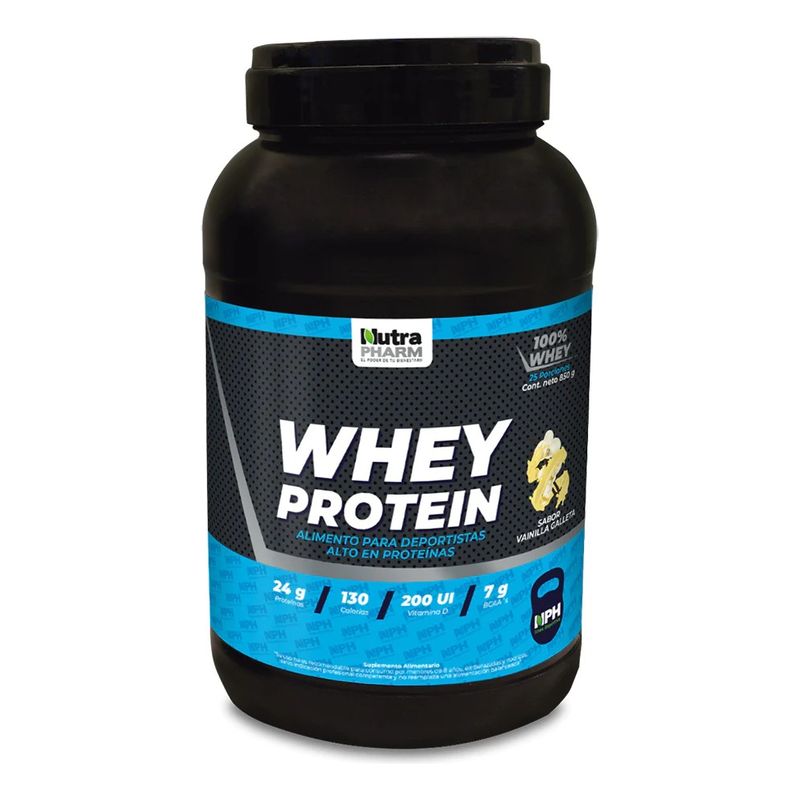 NUTRAPHARM - Whey Protein Vainilla 850 Gr 25 Porciones