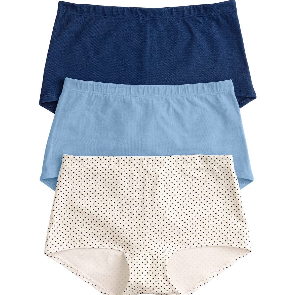 LEONISA - pack x 3 bóxers cortos con algodón elástico 12634X3 Azul Claro / Puntos / Azul Oscuro