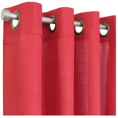ILLUSIONS - Set de cortinas 8 piezas (2 paños + 2 velos + 4 amarres) Terracota Rojo