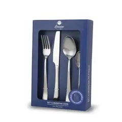 CUISINE BY IDETEX - Set de Cubiertos Acero Inoxidable 24 piezas modelo Sion