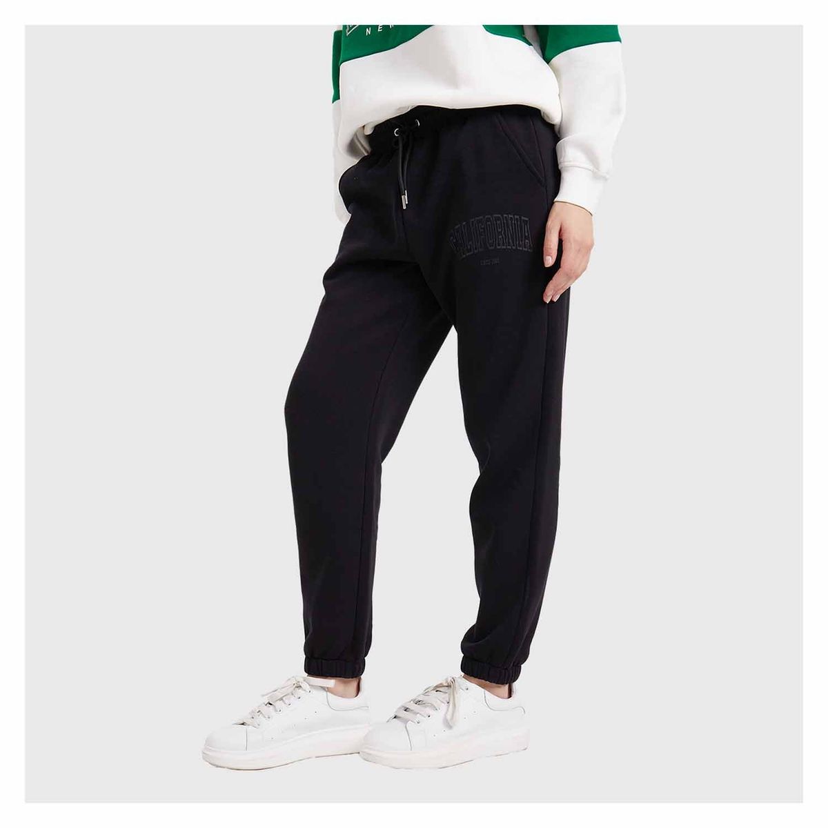 FASHION'S PARK - Pantalón Buzo Mujer Jogger Negro Fashion's Park