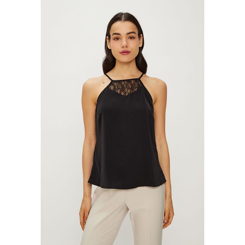 IO - Blusa Sin Mangas Negro Mujer Io
