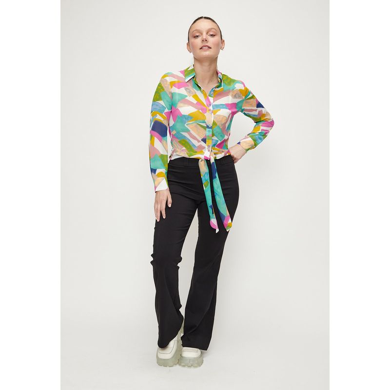 IO - Blusa Manga Larga Verde Cata Mujer Io
