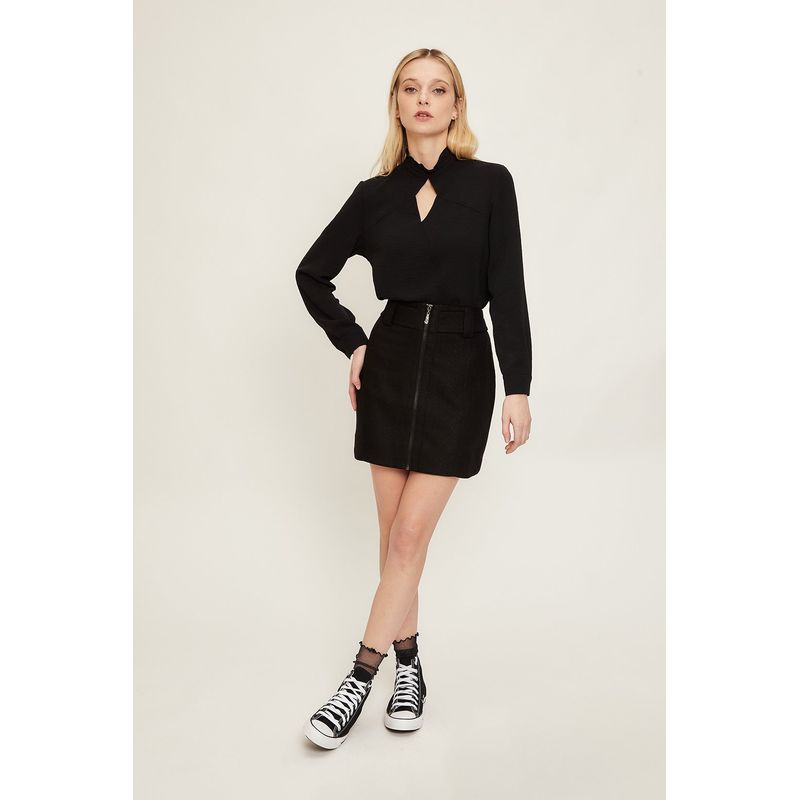 IO - Blusa Lisa Negro Mujer iO