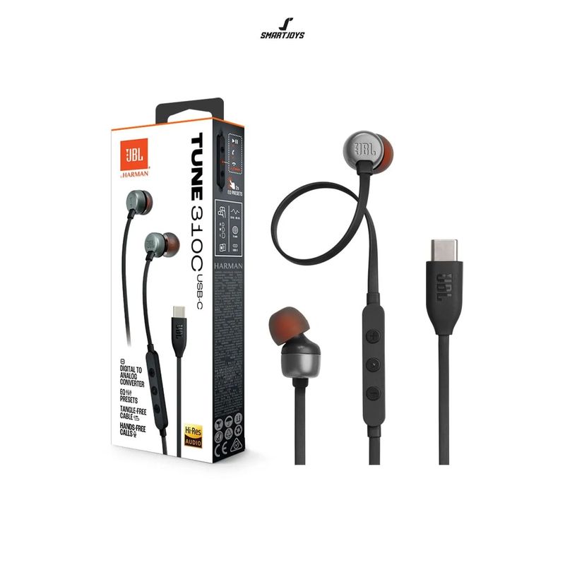 JBL - Audífonos JBL Tune 310C Tipo C NEGRO