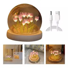 KUANGYE - Regalo Muchacha Luz Noche Flor Del Tulipán Led Diy Romantica