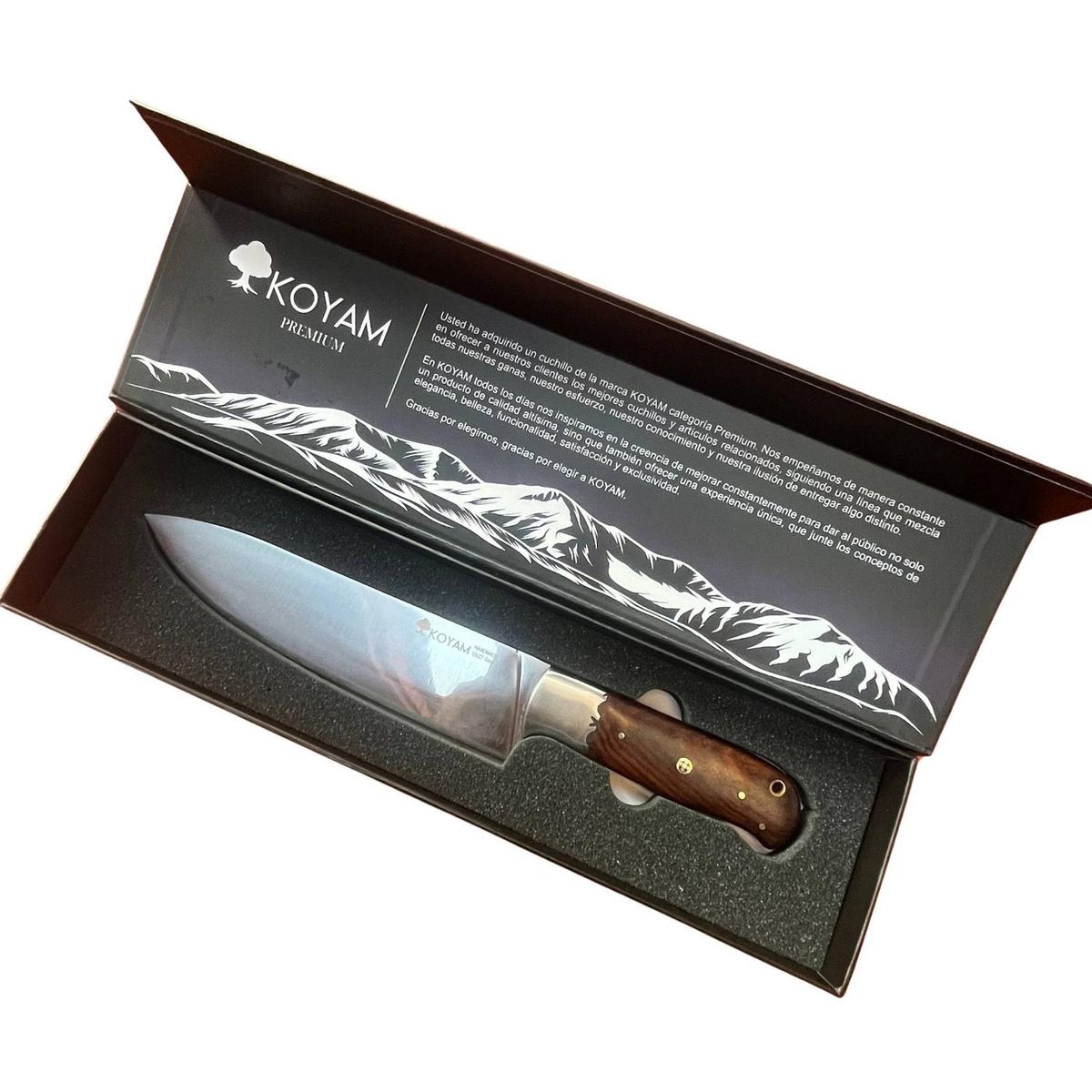 KOYAM - KOYAM - Cuchillo Chef 32cm Café Acero Sandvic 12C27
