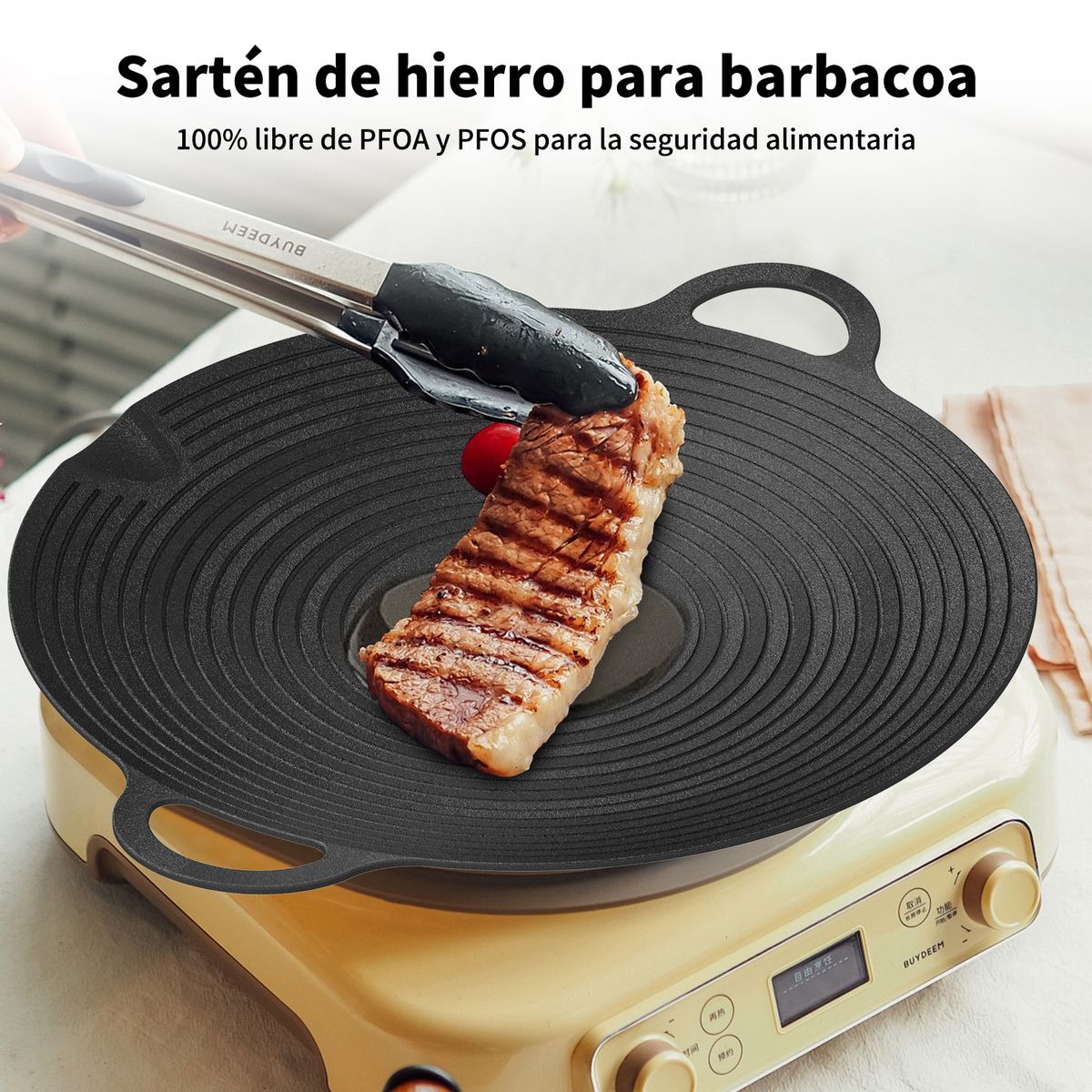 AIZO - Parrilla Hierro Fundido 30cm BBQ Antiadherente