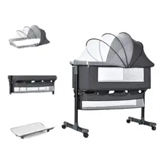VERCI - Cuna Colecho Para Bebé + Cesta+ Mosquitero + Cambiador-