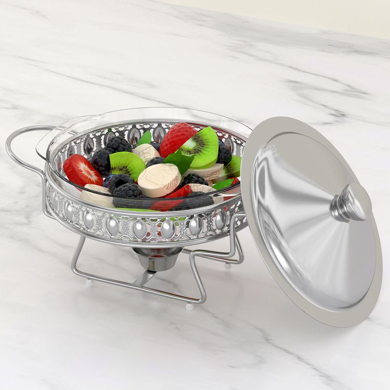 AIZO - Plata Chafing Bufetera Ollas Vaporeras Calentador De Comida 2l