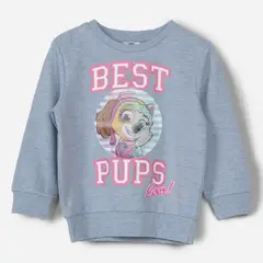 PAW PATROL - Poleron Cerrado Niña Rotativo Best Pups Celeste