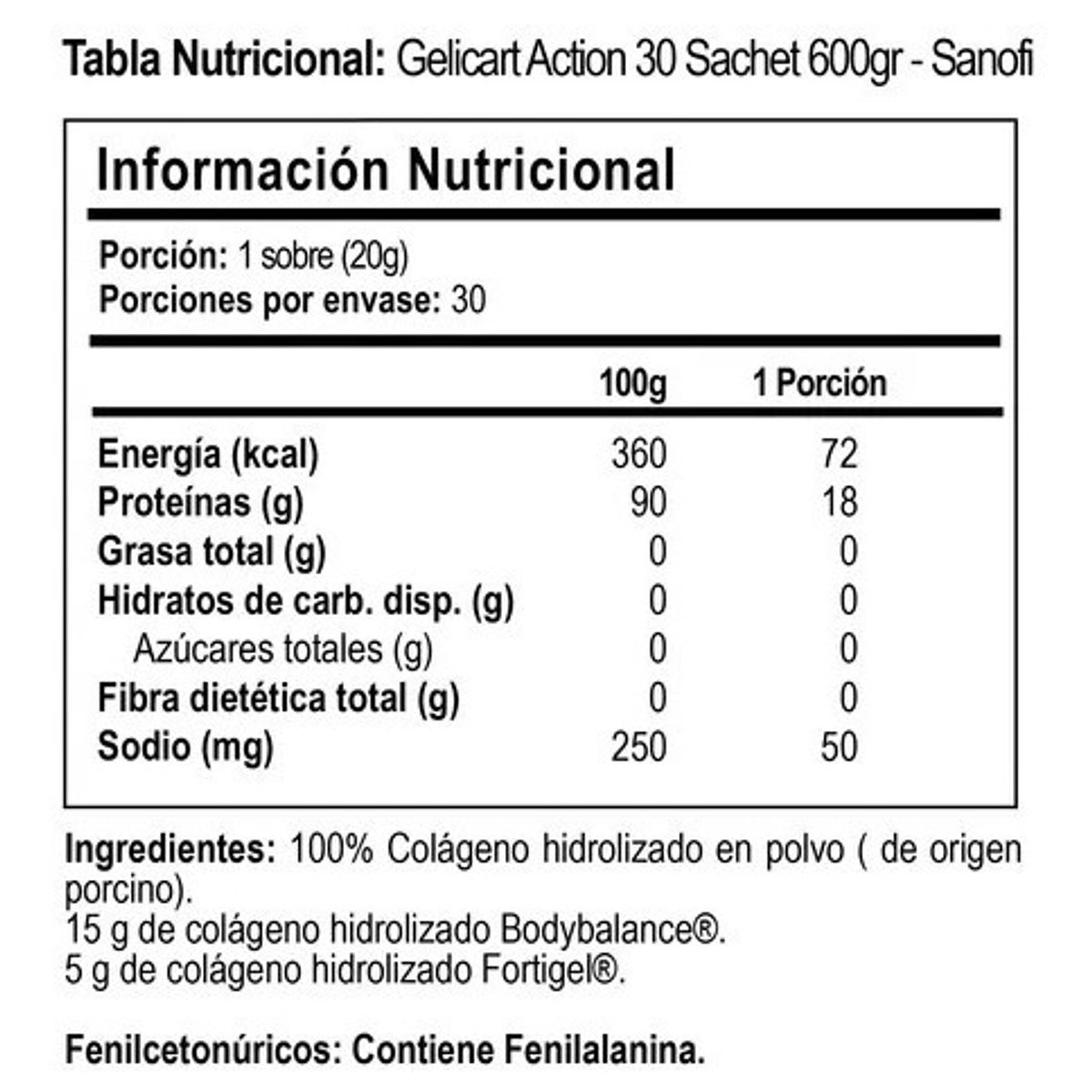 NUTRAPHARM - Gelicart Action Colageno En Polvo X30sobres