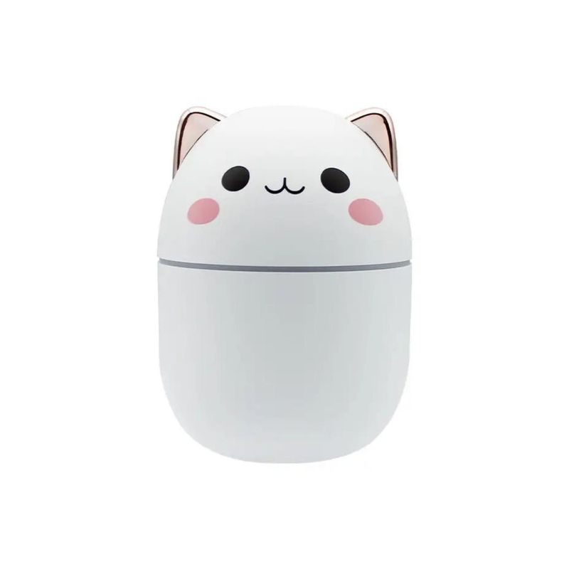 GENERICO - Humidificador Diseño de Gato Color Blanco Luz LED Hogar