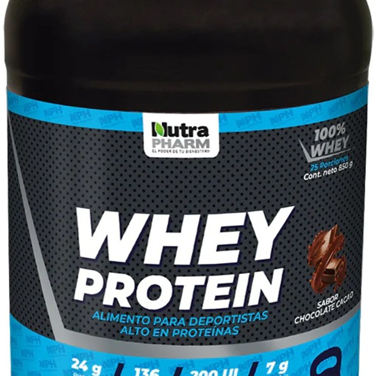 NUTRAPHARM - Whey Protein Chocolate 850 Gr 25 Porciones