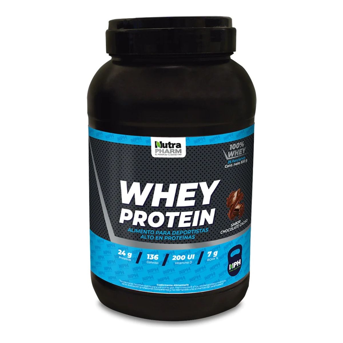 NUTRAPHARM - Whey Protein Chocolate 850 Gr 25 Porciones