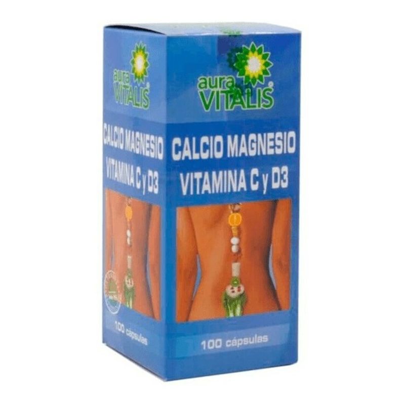 AURA VITALIS - Calcio Magnesio Vit C D3 Cápsulas 367 Mg X 100 Auravitalis