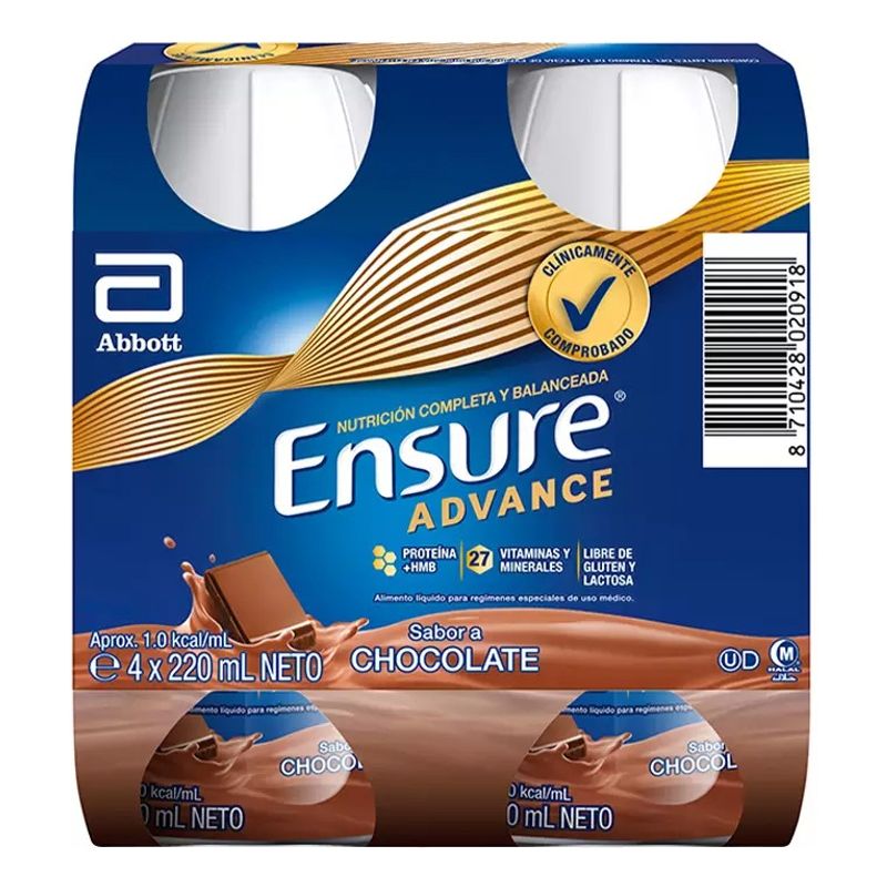 NUTRAPHARM - Ensure Advance Chocolate X 220 Ml X 4 Und